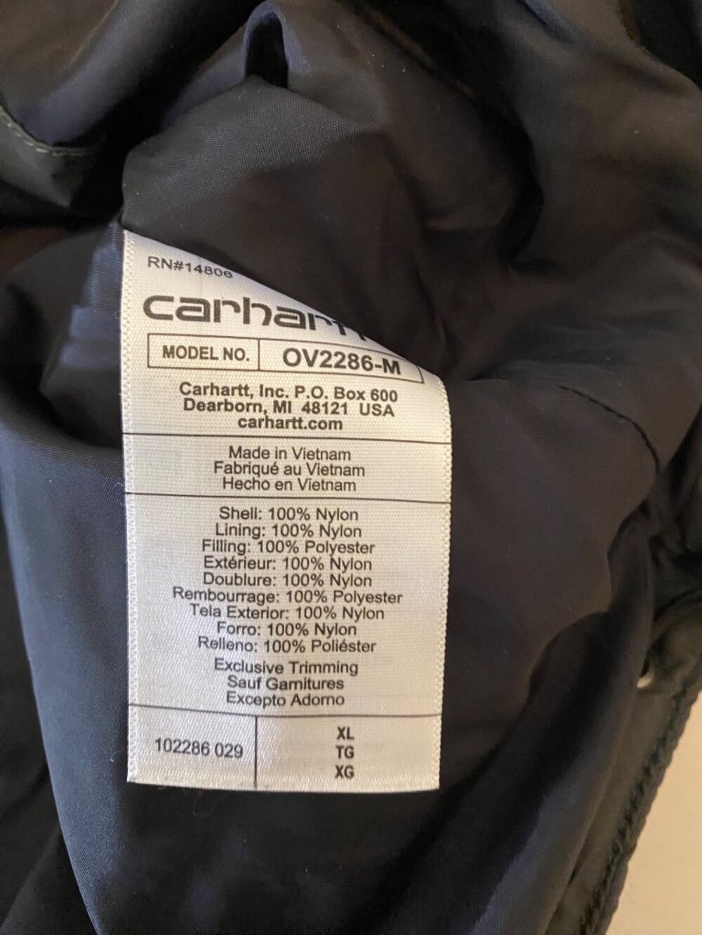 Carhartt Mens Rain Defender Insulated Vest Dark Gray Release XL - Picture 4 of 10